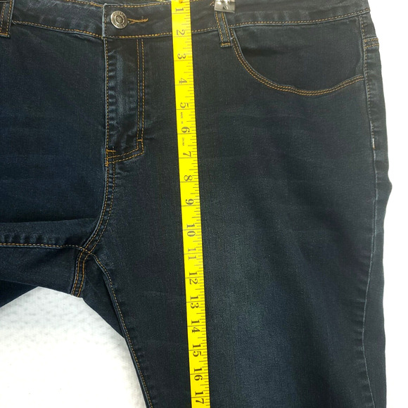 Cotton Farm Skinny Jeans Women 20 Mid Rise Blue Stretch Dark Wash 5 Pockets - Picture 4 of 13